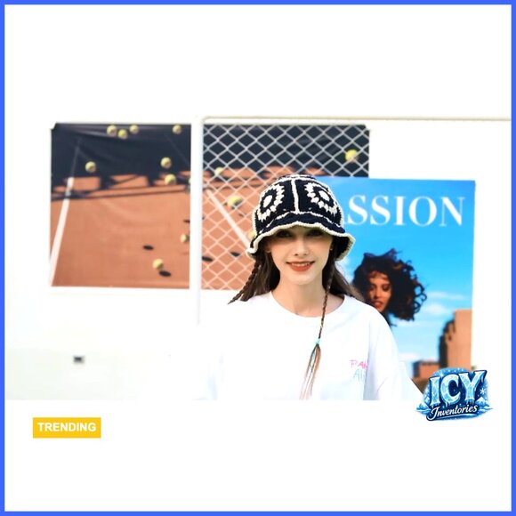 Handmade Crochet Bucket Hat Foldable Floppy Beach Hat One Size